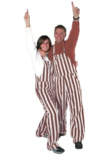 Game Bibs Maroon White Mens Maroon Striped Overalls