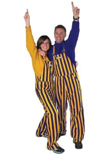 Game Bibs Purple Gold Mens Purple Striped Overalls