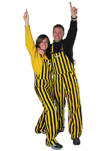Game Bibs Black Gold Mens Black Striped Overalls