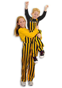 Game Bibs Black Gold Youth Gold Striped Bib Overall Sweatpants