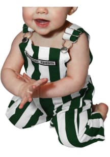 Game Bibs Green White Baby Green Striped Bib Overall Overalls