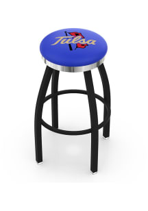 Tulsa Golden Hurricane Chrome Seat Pub Stool - Black