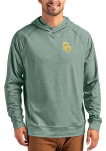 Cutter and Buck Baylor Bears Mens Green Adapt Knit Hood Long Sleeve Hoodie