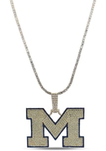 Michigan Wolverines Diamond Logo Pendant Mens Necklace