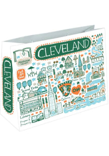 Cleveland 16"x12"x6" Cityscape Gift Bag Green Gift Bag