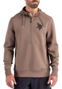 Cutter and Buck Minnesota Vikings Mens Oatmeal Mono Roam Hood