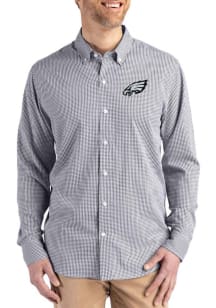 Cutter and Buck Philadelphia Eagles Mens Black Mono Skyline Long Sleeve Dress Shirt