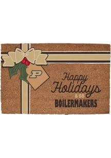 Purdue Boilermakers Holiday Bow 19.5x29.5 Door Mat