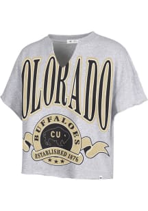 47 Colorado Buffaloes Womens Grey Banners Out Short Sleeve T-Shirt