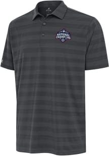 Antigua UConn Huskies Mens White 2025 Womens National Champions Tunnel Short Sleeve Polo