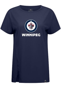Levelwear Winnipeg Jets Womens Navy Blue Influx Home Turf Short Sleeve T-Shirt