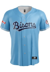 Buffalo Bisons Mens Replica Button Up Jersey - Light Blue