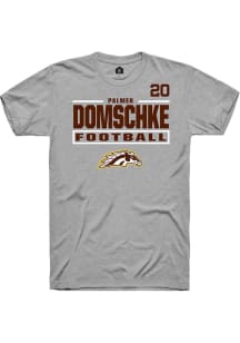 Palmer Domschke Western Michigan Broncos Grey Football NIL Stacked Box Short Sleeve Player T Shirt