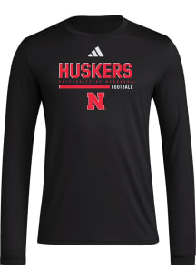 Adidas Nebraska Cornhuskers Black Pregame Long Sleeve T-Shirt