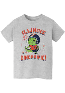 Vive La Fete Illinois Fighting Illini Youth Grey Dino-Riffic Short Sleeve T-Shirt