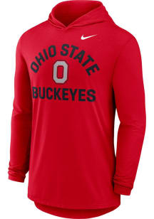 Nike Ohio State Buckeyes Mens Red Lightweight Primetime Long Sleeve Lightweight Hoodie