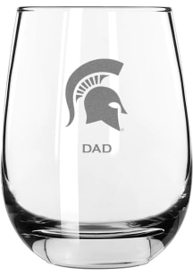 Michigan State Spartans Dad 15oz Stemless Wine Glass - White