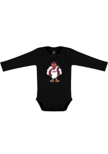 Virginia Tech Hokies Baby Black Mascot Long Sleeve One Piece