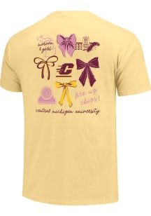Central Michigan Chippewas Womens Yellow Coquette Campus Short Sleeve T-Shirt