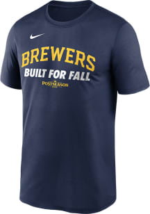 Nike Milwaukee Brewers Navy Blue 2025 Postseason Participant Authentic Collection Short Sleeve T S..