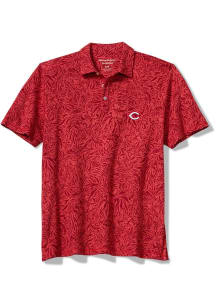 Tommy Bahama Cincinnati Reds Mens Red Wild Hibiscus Short Sleeve Fashion Polo