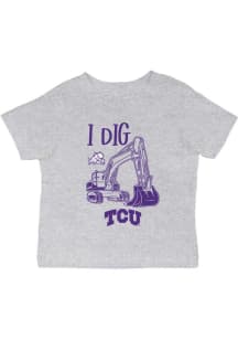 Vive La Fete TCU Horned Frogs Infant Excavator Short Sleeve T-Shirt Grey
