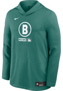 Nike Boston Red Sox Mens Green City Connect Long Sleeve Lightweight Hoodie