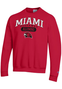 Champion Miami RedHawks Mens Red Pill Box Alumni Powerblend Long Sleeve Crew Sweatshirt