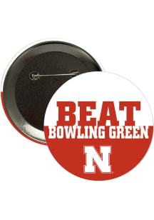 Nebraska Cornhuskers BEAT Bowling Green 3in Button - Red