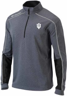Columbia Indiana Hoosiers Mens Black Heat Seal Omni Wick Shotgun 2.0 Long Sleeve Qtr Zip Pullover