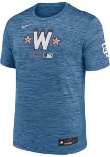 Nike Washington Nationals Blue Authentic Collection City Connect Velocity Short Sleeve T Shirt