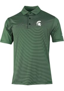 Columbia Michigan State Spartans Mens Green Heat Seal Double Hit Short Sleeve Polo
