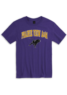 Prairie View A&M Panthers Purple Arch Mascot Short Sleeve T Shirt