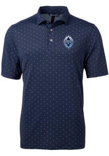 Cutter and Buck Vancouver Whitecaps FC Navy Blue Virtue Eco Pique Tile Big and Tall Polo
