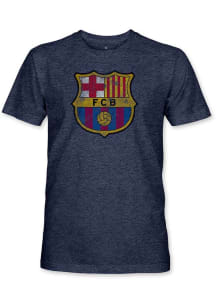 FC Barcelona Retro Graphic Short Sleeve Fashion T Shirt - NAVY