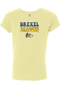 Summit Sportswear Drexel Dragons Girls Gold Bubble Script Short Sleeve Tee