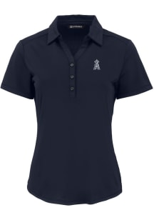 Cutter and Buck Los Angeles Angels Womens Navy Blue Mono Forge Eco Polo Short Sleeve Polo Shirt