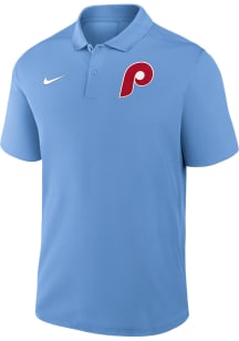 Nike Philadelphia Phillies Mens Light Blue Cooperstown Victory Short Sleeve Polo