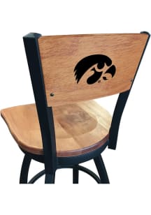 Iowa Hawkeyes Maple Seat Maple Back Swivel Pub Stool - Brown