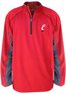 Cincinnati Bearcats Mens Red Raglan Big and Tall Qtr Zip