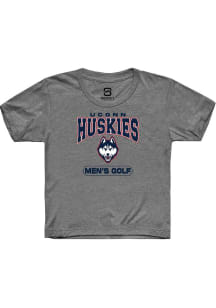 Summit Sportswear UConn Huskies Youth Graphite Men's Golf Short Sleeve T-Shirt