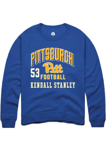 Kendall Stanley Pitt Panthers Mens Blue Football NIL Arch Logo Player Crew
