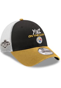New Era Pittsburgh Steelers 2026 NFL Draft 9FORTY Trucker Adjustable Hat - Black