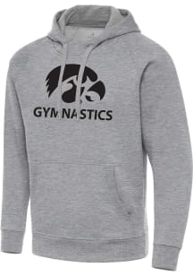 Antigua Iowa Hawkeyes Mens Grey Heather Gymnastics Victory Long Sleeve Hoodie