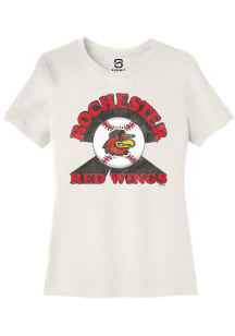 Summit Sportswear Rochester Red Wings Womens White Soft Arch Short Sleeve T-Shirt