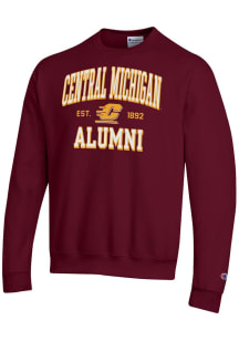 Champion Central Michigan Chippewas Mens Maroon Est Date Alumni Powerblend Long Sleeve Crew Sweats..
