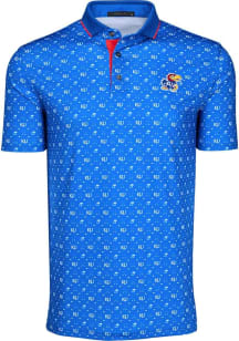 Greyson Kansas Jayhawks Mens White Custom print Short Sleeve Fashion Polo
