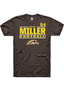 Nolan Miller Western Michigan Broncos Brown Football NIL Stacked Box Short Sleeve Player T Shirt