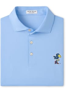 Peter Millar Kansas Jayhawks Mens Light Blue Hugo Short Sleeve Fashion Polo