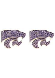 K-State Wildcats Pave Logo Stud Womens Earrings